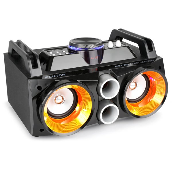 Fenton MDJ100 Party Station - Battery-Powered Speaker with Built-In Light Effects