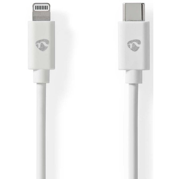 Nedis CCGP39650WT10 câble USB-C vers Lightning 8 broches 1 m blanc