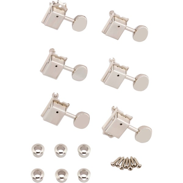 Fender Vintage-Style Strat®/Tele® Tuners Nickel Electric Guitar Machine Heads (Pack of 6)